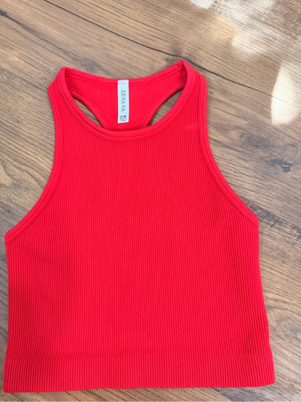 Zenana Outfitters Bright Red Ribbed Tank Top